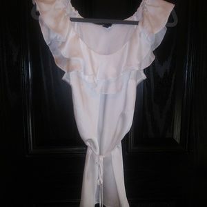 White Ruffle Blouse
